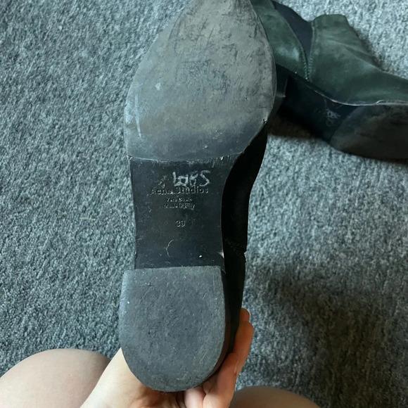 Acne Studios Green Suede Chelsea Boots, size 39 - Picture 3 of 7
